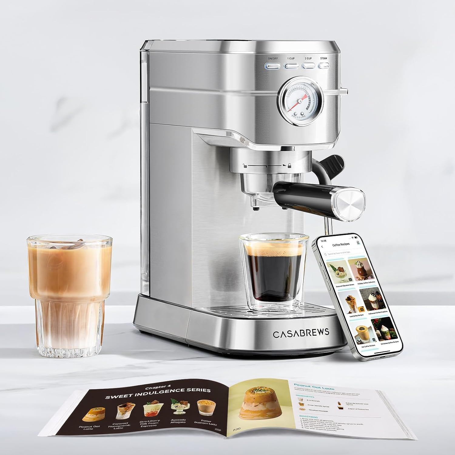cm5418-compact-espresso-machine-with-milk-frothing-steam-wand-stainless-steel-20-bar-pump-built-in-pressure-gauge-powerful-steam-wand-for-cappuccino-latte-for-home-34oz-water-tank