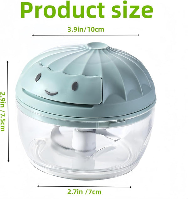 Manual Food Processor Vegetable Chopper, Mini Hand Pull String Garlic Chopper Onion Cutter for Veggies, Ginger, Fruits, Nuts, Avocado, Garlic Etc., Food Safe Material, 160Ml (Blue)9