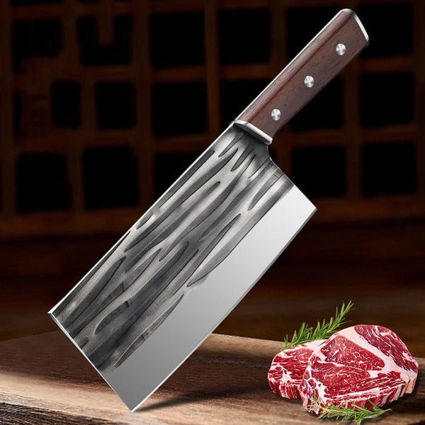 Meat Cleaver,Cleaver Knife 8 Inch Forged Kitchen Knife Household Sharp Slicing Knife Chopping Dual-Purpose Knife Meat Cutter Machete Bone Cutter, LAMAJIGA58443