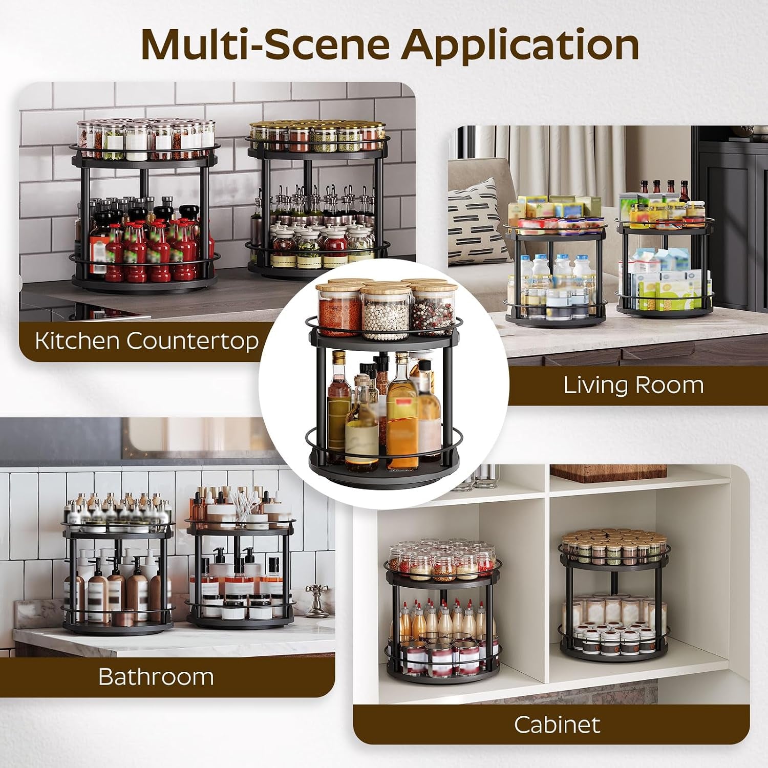 spice-rack-set-of-2-lazy-susan-organizer-2-tier-turntable-organizer-rotating-spice-rack-organizer-for-cabinet-compact-and-versatile-for-kitchen-countertop-rustic-brown-sr22l2br