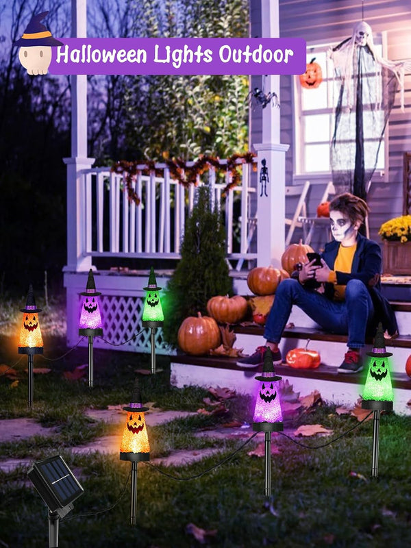 6 Pack Halloween Decorations Outdoor, Solar Ghost Pathway Lights Waterproof5