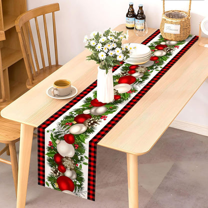 Black and Red Buffalo Check Plaid Christmas Table Runner 72 Inches Long Seasonal Winter Xmas Party Decoration Holiday Home Kitchen Dining Room Decor4