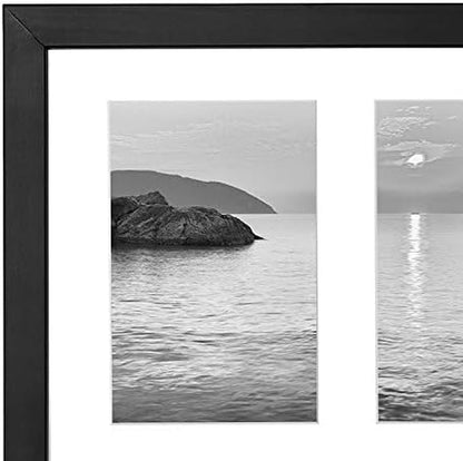 4X6 Collage Picture Frame with Shatter-Resistant Glass - Fits Three 4X6 Photos or Use as One 8X16 Picture Frame - Signature Collection - Collage Frames for Tabletop and Wall - Black7