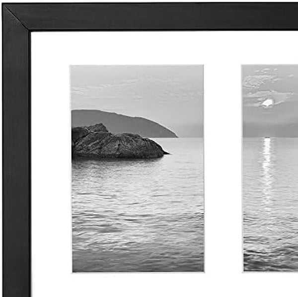 4X6 Collage Picture Frame with Shatter-Resistant Glass - Fits Three 4X6 Photos or Use as One 8X16 Picture Frame - Signature Collection - Collage Frames for Tabletop and Wall - Black7