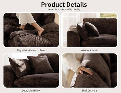 115" Modular Sectional Sofa, Modern Cloud Sectional Couch with Deep Seat, L-Shape Boneless Couch for Living Room,No Assembly Required, Brown4