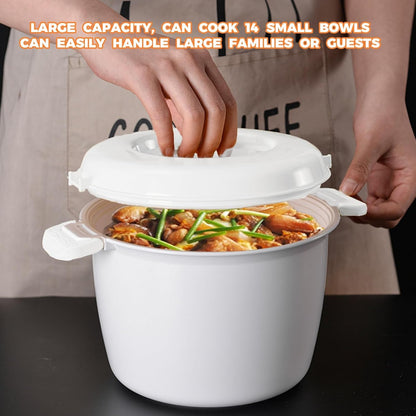 Microwave Rice Cooker, Bpa-Free Rice Cooker Microwave, Cook Rice, Steam Vegetables & Reheat Meals, Dishwasher Safe for Dorm, Office & Small Kitchen (1.8L)6