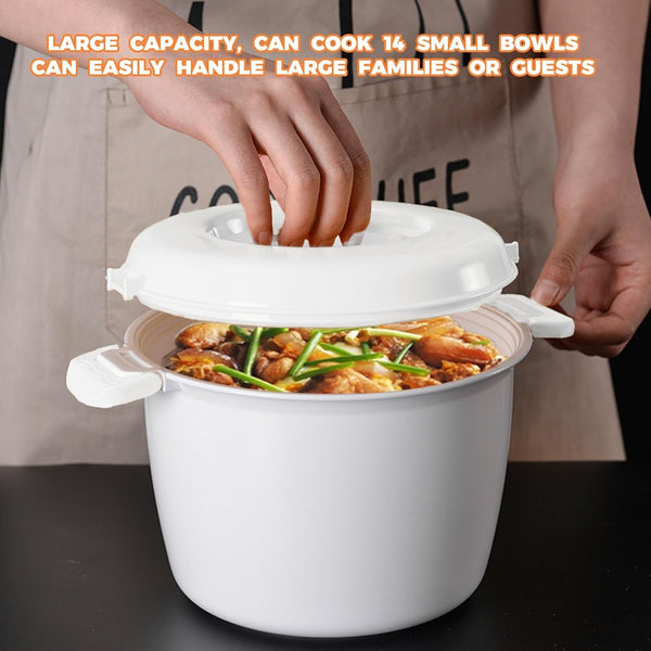 Microwave Rice Cooker, Bpa-Free Rice Cooker Microwave, Cook Rice, Steam Vegetables & Reheat Meals, Dishwasher Safe for Dorm, Office & Small Kitchen (1.8L)6