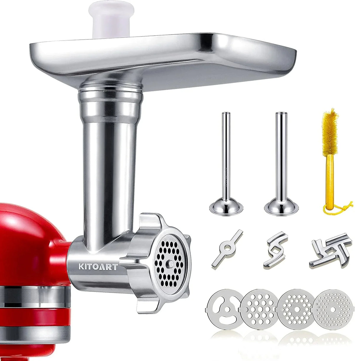 metal-food-meat-grinder-attachment-for-kitchenaid-stand-mixer-aluminium-grinder-body-stainless-plates-and-blades-sausage-stuffer-kit-brush-hand-wash-only-machine-mixer-not-included