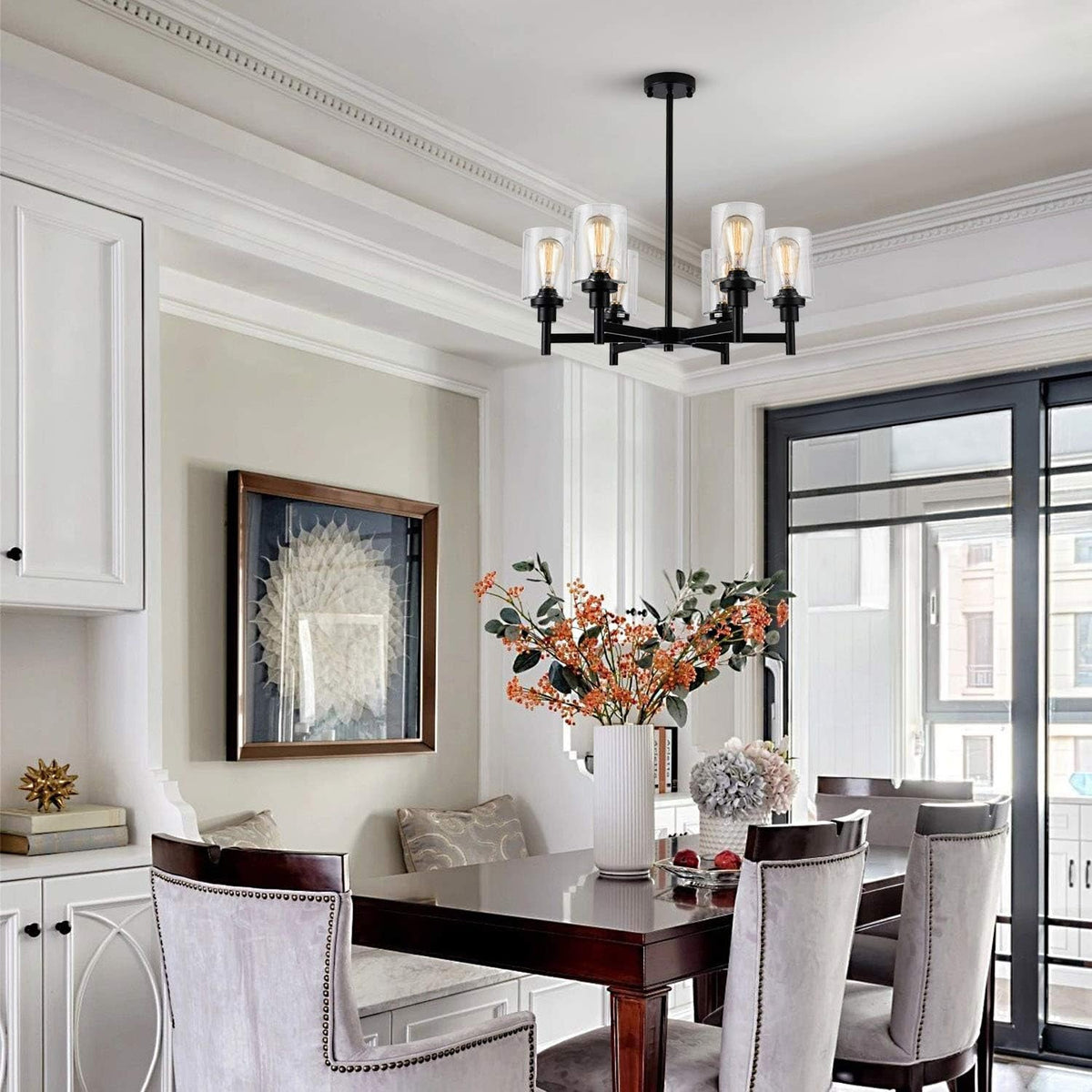 black-farmhouse-chandeliers-for-dining-room-light-fixtures-over-table