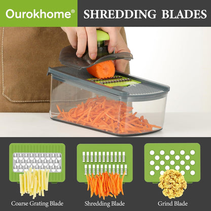 Mandolin Slicer for Kitchen Food, Hand Safe Vegetable Shredder with 6 Mandoline Blades, Veggie Waffle Cutter for Potato, Carrot, Zucchini, Onion, Essential Kitchen Gadgets (6 in 1, Gray)3