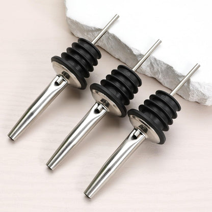 (12 Pack Stainless Steel Classic Bottle Pourers W/Tapered Spout2