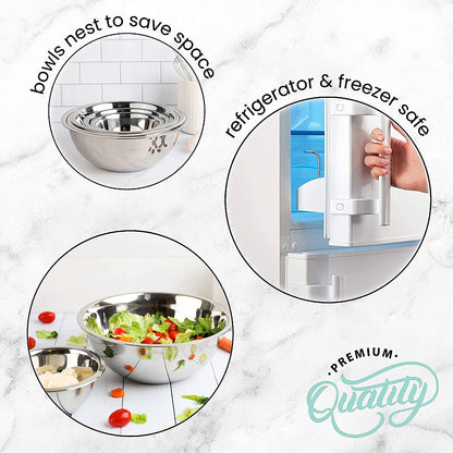 Stainless Steel Mixing Bowls Set, 5-Piece Meal Prep & Food Storage7