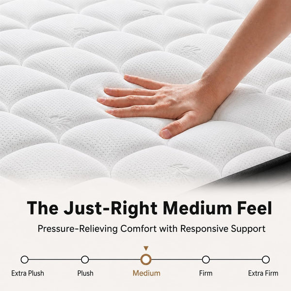 Twin 10 Inch Black and White Hybrid Mattress in a Box, Medium Feel Mattress with Cooling Gel Memory Foam, Latex and Pocket Springs2