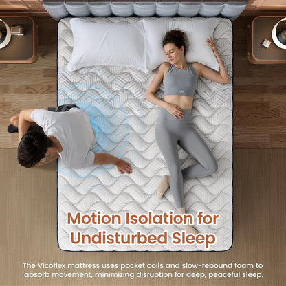 Medium Firm Queen Mattress 12 Inch Hybrid Mattress Extra Support Pain Relief Cooling Bed in a Box, Pressure Relief & Back Pain- 365 Nights Trial, 10 Years Warranty, Fiberglass-Free5