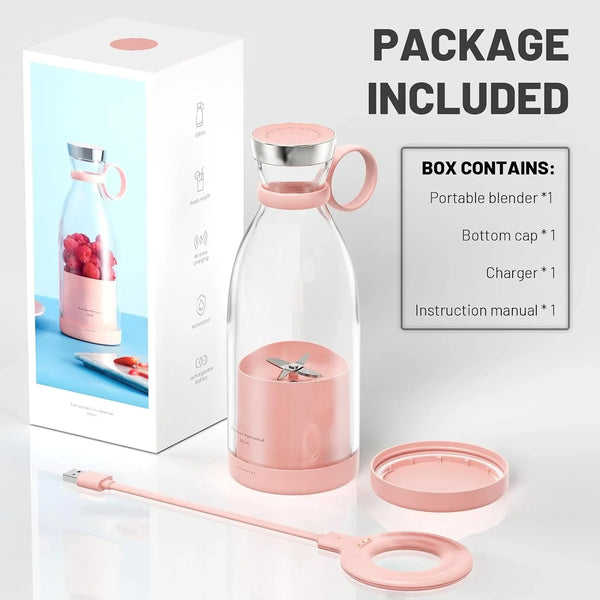Portable Blender for Shakes and Smoothies with 11.83 Oz Travel Cup and Lid,Durable Stainless Steel Blades for Juice Blending Performance, Pink7