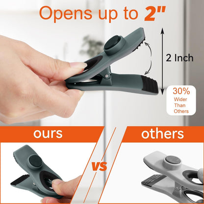 Chip Clips, Magnetic Bag Clips with Air Tight Seal for Food Storage, 12 Pieces, Neutral Color4