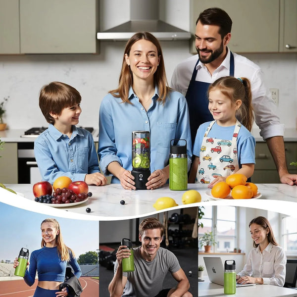 Portable Blender, Small Smoothie & Shake Maker with LED Display | 8 Blades, 22000 RPM, USB C Rechargeable Personal Blender, Extra Lid, Lightweight for Travel, Office, Home, 17Oz, Black7