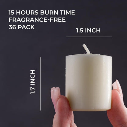 Ivory Votive Candles Set of 36 Unscented Smokeless 15 Hour in Votive Holder3