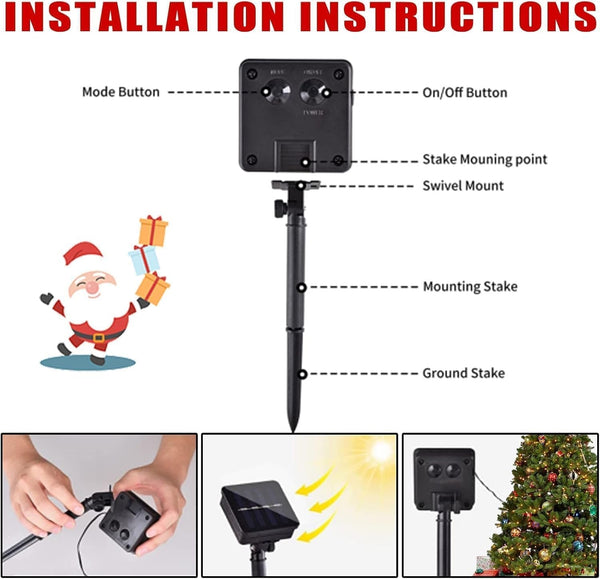 Christmas Decorations Outdoor, Solar Tree Pathway Lights, 5 PCS7