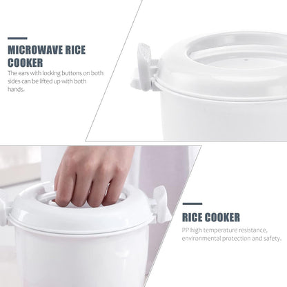 Microwave Rice Cooker Small 1-2L Portable Food Grade Container for Rice Vegetables Soups Noodles Multifunctional Microwaveable Cooker3