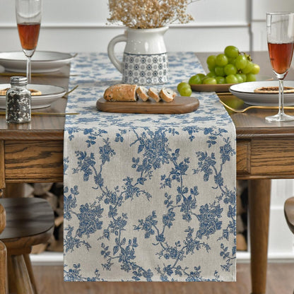 Dark Grey 13X120 Inch Chinoiserie Table Runner1