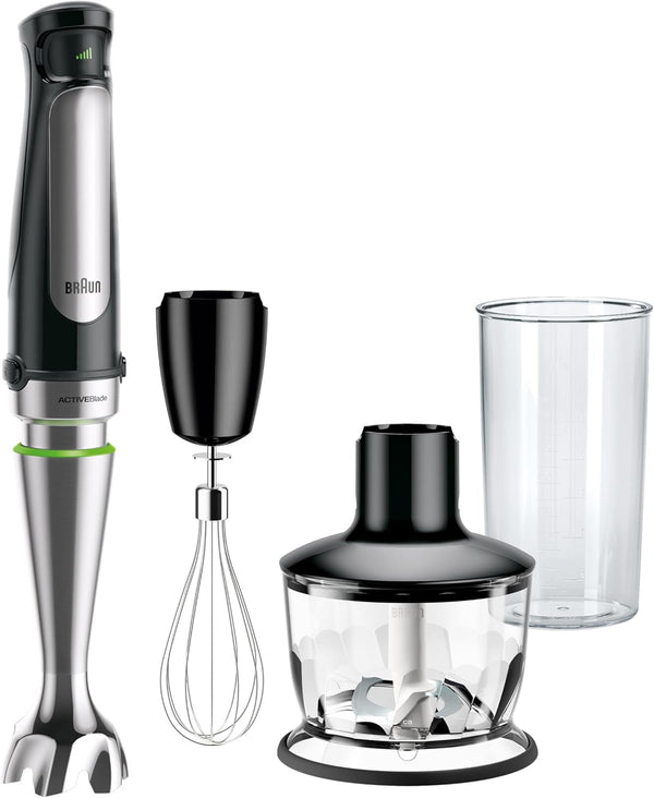 Braun Multiquick 7 3-In-1 Immersion Blender & Food Processor | #1 Hand Blender Brand, Adjustable Speed Control, Ergonomic Handle, Detachable Attachments, Beaker, Whisk, 2 Cup Chopper1