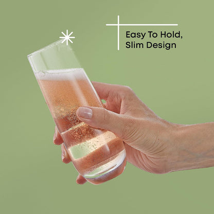 Milo Stemless Champagne Flutes Set of 8 Crystal Glasses. 9.5Oz Prosecco Wine Flute, Mimosa Glasses, Cocktail Glass Set, Water Highball Glass, Bar Glassware4