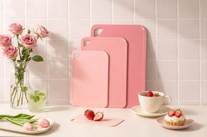 Plastic Cutting Board, Extra Large Pink Cutting Board for Kitchen | Upgrade Cutting Board Set of 4, Dishwasher Safe, Non-Slip with Juice Groove,Large -Small Chopping Board for Cooking, Bpa Free3