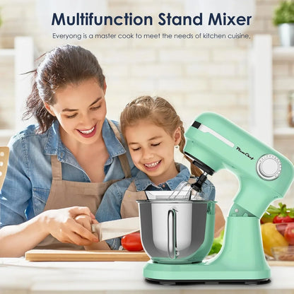 5.5QT Electric Stand Mixer, 12-Speed Tilt-Head Food Mixer, Dough Mixer with Dishwasher Safe Stainless Steel Bowls, Dough Hook, Flat Beater, Whisk, Perfect for 4-6 Family,Green6