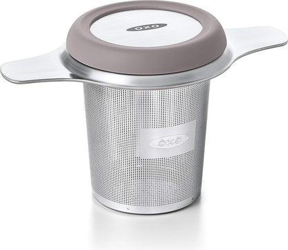 OXO Brew Tea Strainer Basket - Fine Mesh, Stainless Steel | for Loose Leaf Tea, Fits Mugs and Teapots, Stainless Steel, Dishwasher Safe, Tea Accessories1