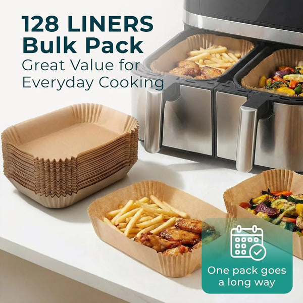 Cathy Yoder'S XL Rectangle Air Fryer Liners, 128 PCS 10.6 Inch Air Fryer Liners Disposable Rectangular, 8-12 QT Easy Cleanup Rectangular-Shape Airfryer Liner Parchment Paper for Cooking & Baking8