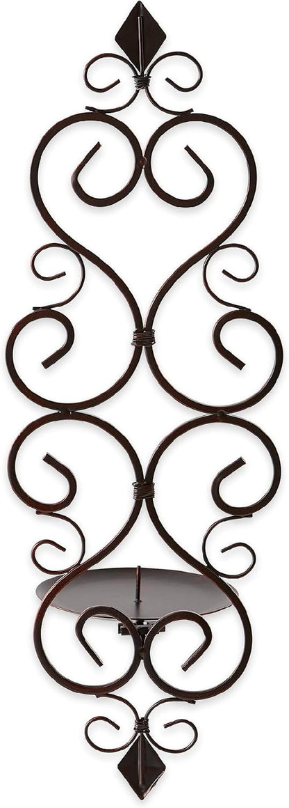 Gothic Cathedral Collection Dual Candle Wall Sconces, 5.5X4.375X15.75, Fleur De Lis, 2 Piece7