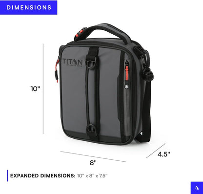 Titan Fridge Cold Expandable Lunch Box with 2 Ice Packs, Sharkskin Gray8
