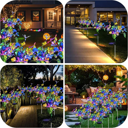 Solar Garden Lights Outdoor Waterproof Solar Lights 4 Pack with New Upgraded 40 LED 18 Butterfly Outdoor Lights for Yard outside Garden Pathway Decor7