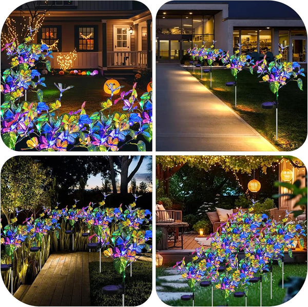 Solar Garden Lights Outdoor Waterproof Solar Lights 4 Pack with New Upgraded 40 LED 18 Butterfly Outdoor Lights for Yard outside Garden Pathway Decor7