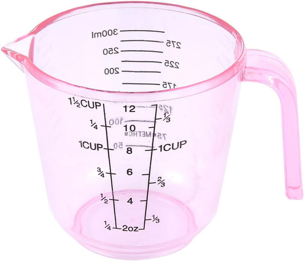 Plastic Kitchen Flour Sugar Milk Measurement Beaker Measuring Cup Mug 300Ml Clear Pink1