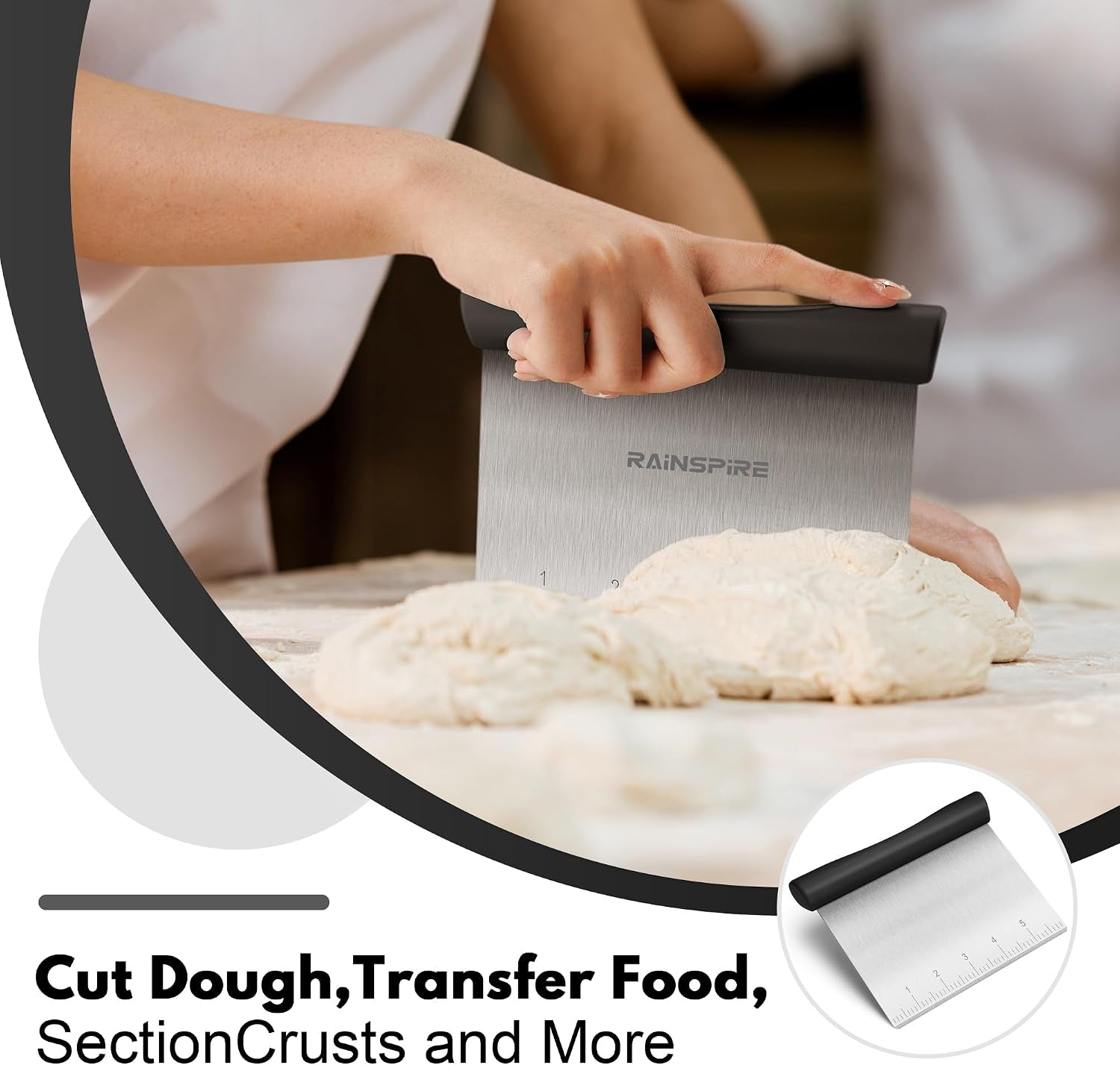 multi-purpose-stainless-steel-bench-scraper-dough-blender-pastry-cutter-dishwasher-safe-measurement-marks-non-slip-comfortable-handle-dough-scraper-food-chopper-for-bread-baking-supplies-black