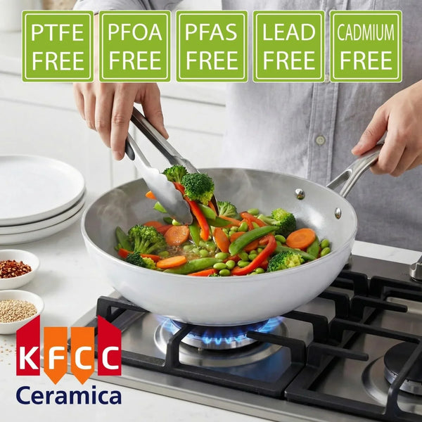 '- Ceraterra 12" Ceramic Nonstick Flat Bottom Wok/Stir-Fry Pan - PFOA, PTFE, PFAS Free, Dishwasher and Oven Safe, Made in Korea (12-In)4