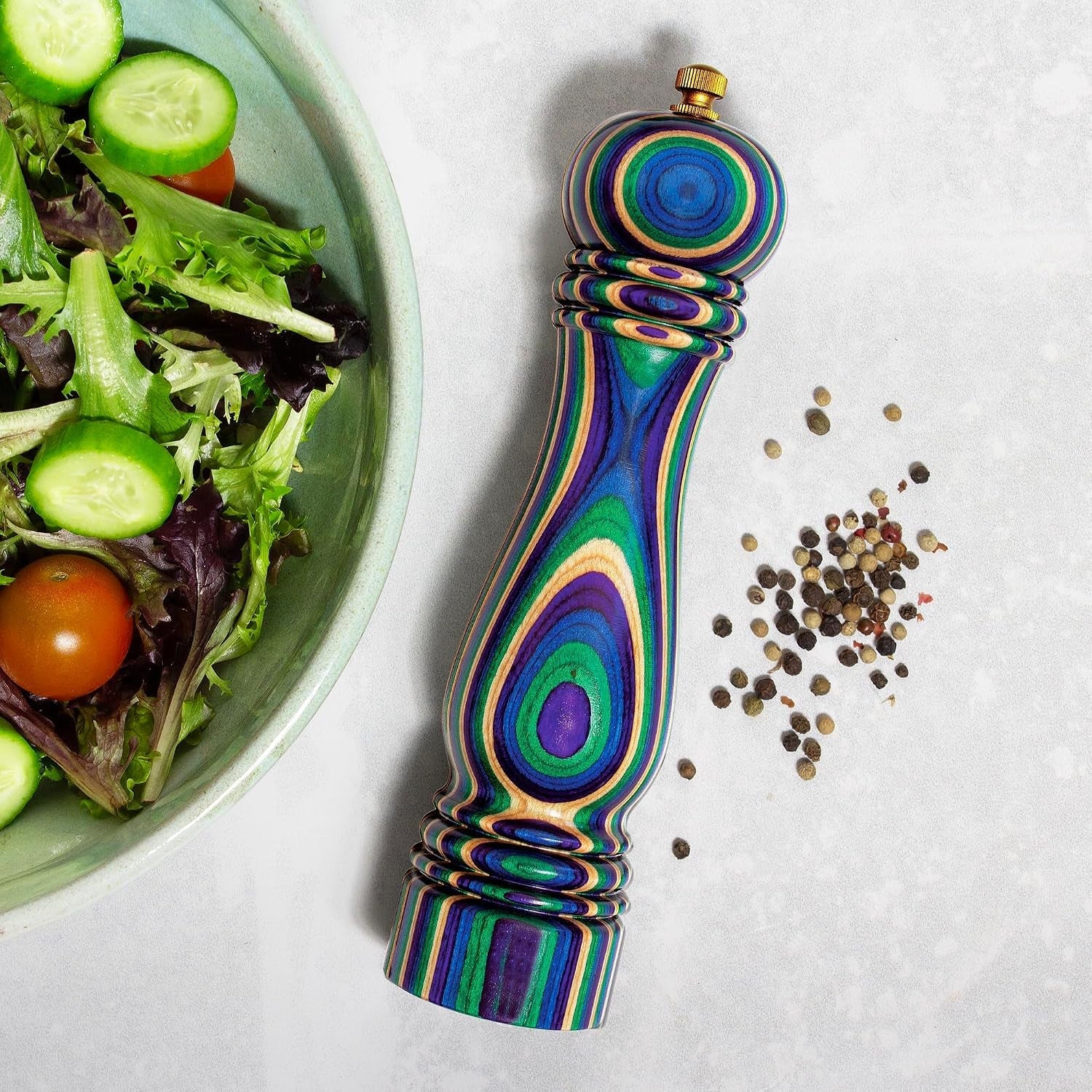 baltique-mumbai-wooden-pepper-grinder-colorful-8-inch-pepper-mill