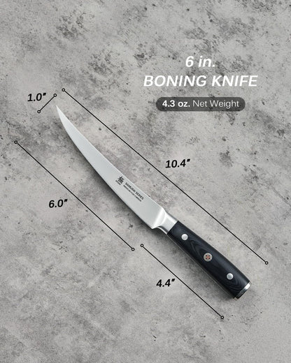 6" Slim Curved Boning Knife - German Steel Japanese Deboning Knife4