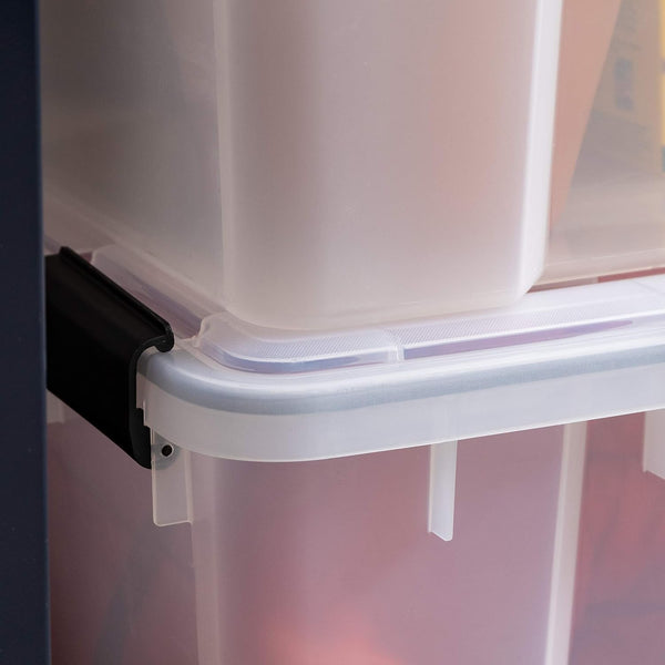 2 Pack Weatherpro Plastic Storage Bins with Lids, 74 Qt, Black8