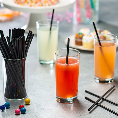 7.75" Black Plastic Drinking Straws [250 Count] | Food-Safe, Strong & Sturdy, Resists Breaking, Disposable & Hygienic, Suitable for Hot or Cold Drinks6