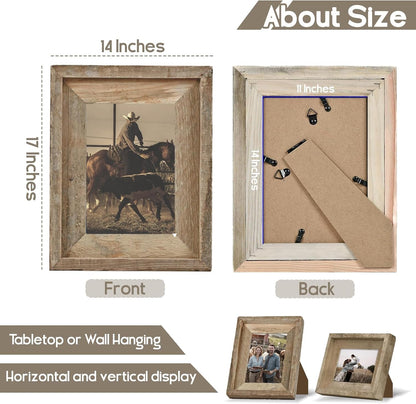 Rustic 11X14 Picture Frame, Reclaimed Barnwood Photo Frame for Wall Decor3