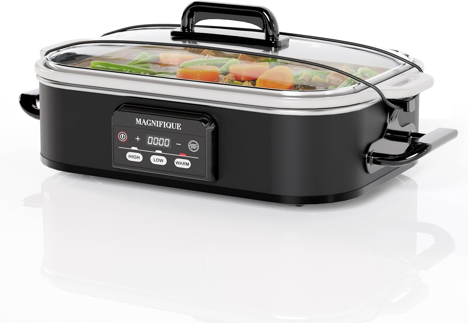 magnifique-4-quart-casserole-digital-slow-cooker-premium-ceramic-bakeware-for-oven-dishwasher-safe-baking-dish-black
