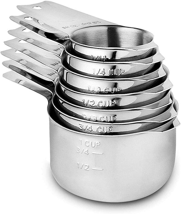 Measuring Cups Stainless Steel 7 Piece Stackable Set for Dry or Liquid Ingredients Measurement - Kitchen Gadgets & Utensils Metal Measuring Cups Best for Cooking & Baking1