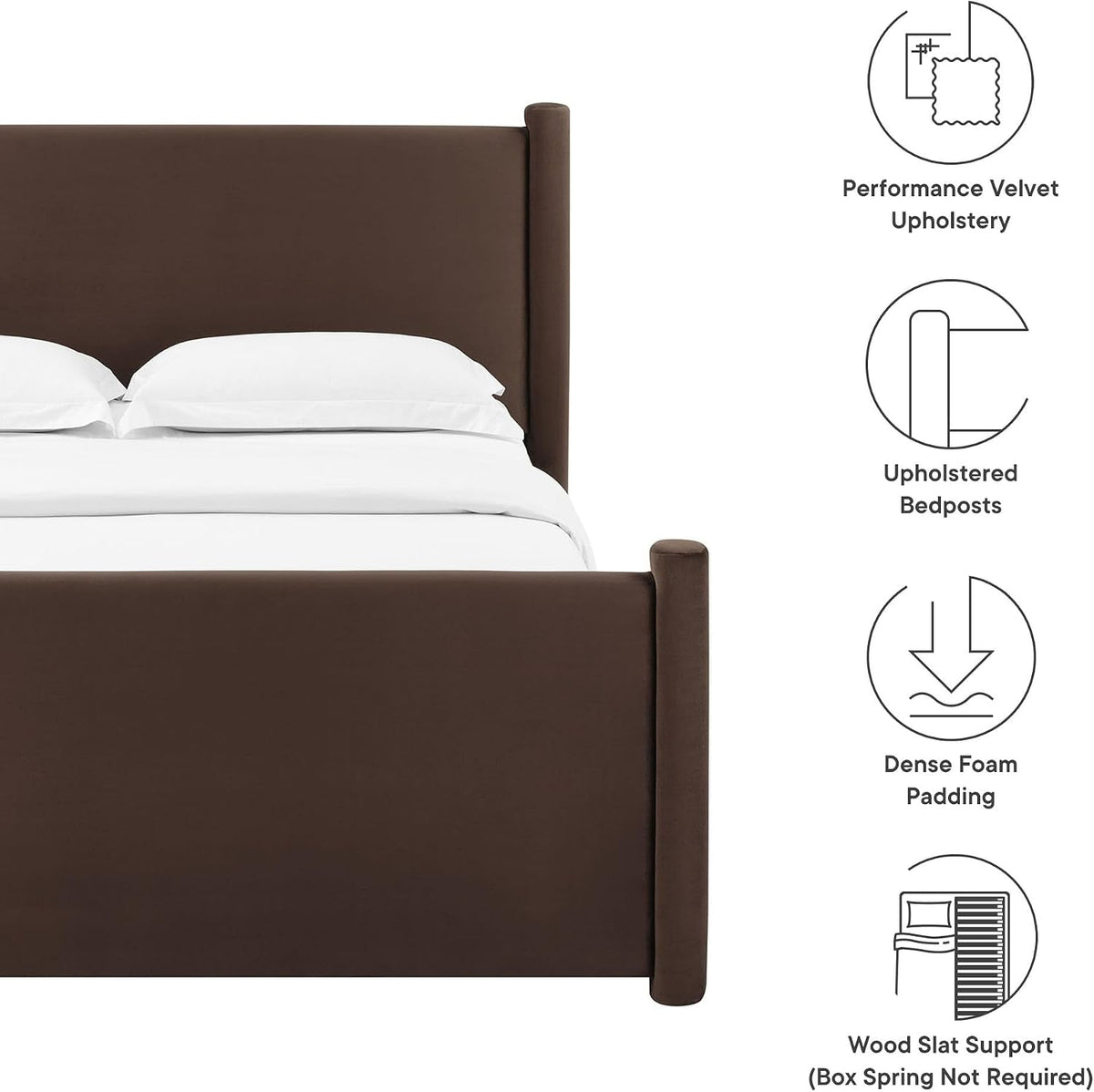 rael-queen-platform-bed-frame-with-upholstered-headboard-and-footboard-in-chocolate-brown-stain-resistant-performance-velvet-queen-size-bed-with-rounded-posts