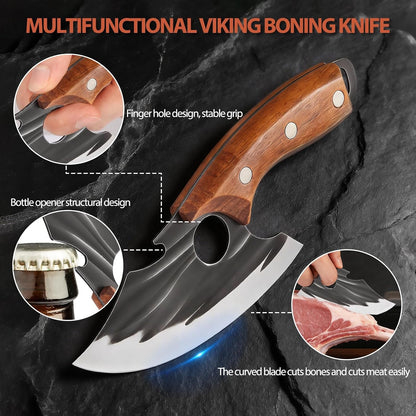 Cleaver Knife Set, 2 PCS Effort Saving Hand Forged Kitchen Knife4