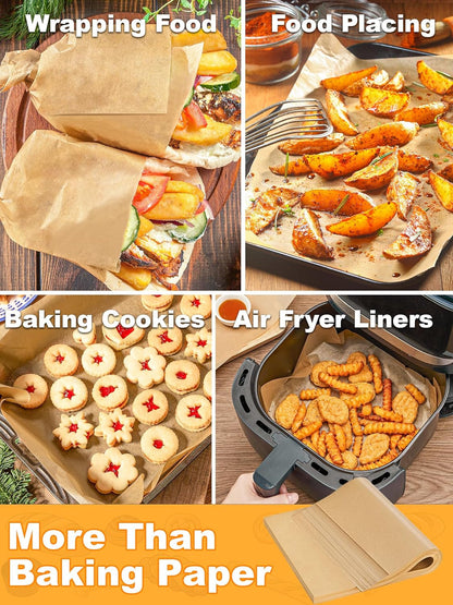 200 Pcs Parchment Paper Baking Sheets, 12X16 Inches, Non-Stick | Unbleached Pre-Cut Greaseproof Baking Parchment, Oven Safe up to 450°F, for Grilling Frying Steaming Bread Cup Cake Cookies5