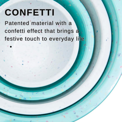 Confetti Melamine Mixing Nesting Bowls Set, 4 Piece 18Oz to 4Qt Mint6