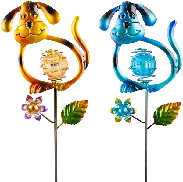 Solar Outdoor Garden Lights,27.4''H Solar Dog Statues Outdoor Lights,Waterproof Solar Decorative Garden Stakes for Lawn Patio Pathway, Solar Lights for outside for Mom,Women,Dog Lovers1